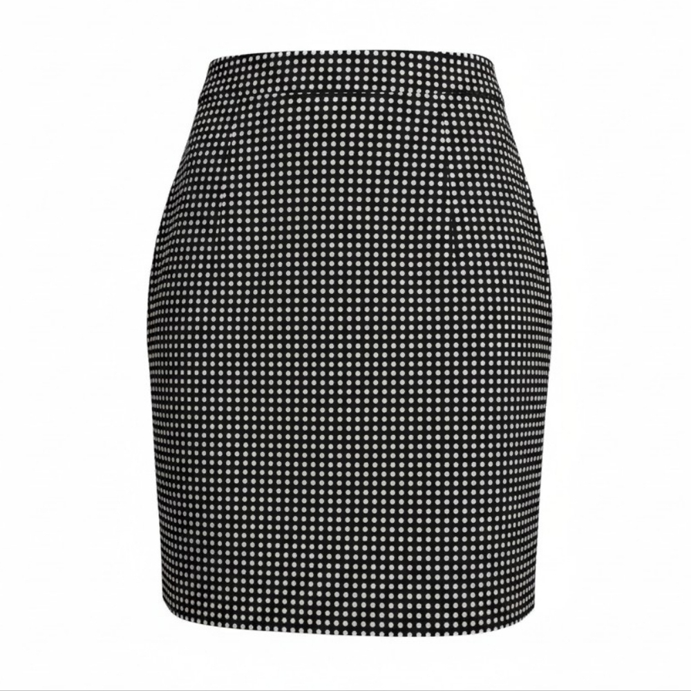 Ann Taylor | Petite • Black & White Polka Dot Pencil Skirt 4P